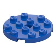 Plate Round 4 x 4 with Pin Hole (Blue)