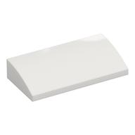 Brick Curved 2 x 4 x 2/3 No Studs, with Bottom Tubes (White)