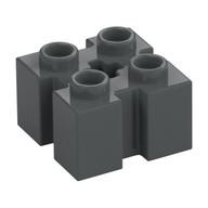 Brick Special 2 x 2 with Grooves and Axle Hole (Dark Bluish Gray)