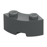Brick Round Corner 2 x 2 Macaroni with Stud Notch and Reinforced Underside [New Style] (Dark Bluish Gray)