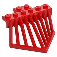 Train Cow Catcher, Plate Special 2 x 6 with Sloped Bars (Red)