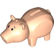 Animal, Pig with Coin Plug Hole and Hole for Hat, with Eyes Print (Hamm) (Light Nougat)