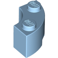 Brick Round Corner 2 x 2 Macaroni with Stud Notch and Reinforced Underside [New Style] (Pastel Blue)