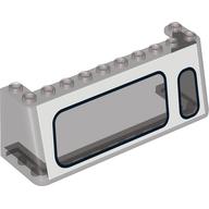 Windscreen 3 x 10 x 3 with Large Window Left, Small Window Right Print (Trans-Brown)