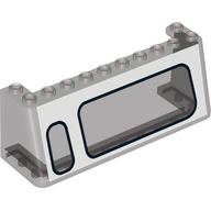 Windscreen 3 x 10 x 3 with Large Window Right, Small Window Left Print (Trans-Brown)