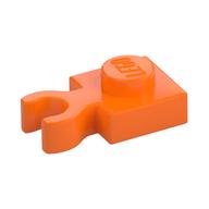 Plate Special 1 x 1 with Clip Vertical [Thick Open O Clip] (Orange)