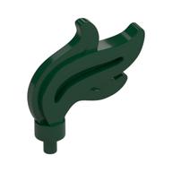 Flame / Headwear Accessory Plume / Feather, Triple Point (Dark Green)
