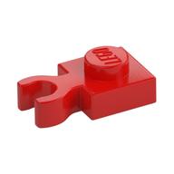 Plate Special 1 x 1 with Clip Vertical [Thick Open O Clip] (Red)
