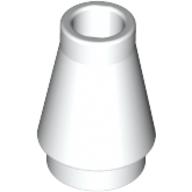 Cone 1 x 1 [No Top Groove] (White)