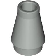 Cone 1 x 1 [No Top Groove] (Light Gray)