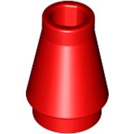 Cone 1 x 1 [No Top Groove] (Red)