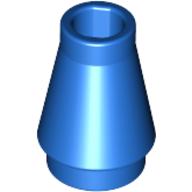 Cone 1 x 1 [No Top Groove] (Blue)
