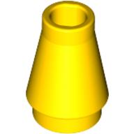 Cone 1 x 1 [No Top Groove] (Yellow)