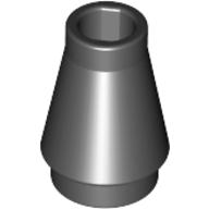 Cone 1 x 1 [No Top Groove] (Black)