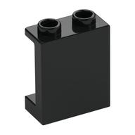Panel 1 x 2 x 2 [Side Supports / Hollow Studs] (Black)