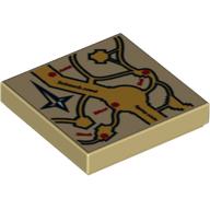 Tile 2 x 2 with Marauder's Map Print (Tan)