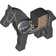Animal, Horse, Movable Head, Persian Blanket Print (Black)