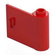 Door 1 x 3 x 2 Right - Open Between Top and Bottom Hinge (Red)