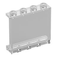 Panel 1 x 4 x 3 [Side Supports / Hollow Studs] (Trans-Clear)