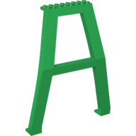 Support Crane Stand Double without Studs on Cross-Brace, with Axle Holes on Top (Green)
