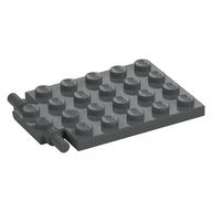 Plate Special 4 x 6 with Trap Door Hinge [Long Pins] (Dark Bluish Gray)