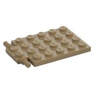 Plate Special 4 x 6 with Trap Door Hinge [Long Pins] (Dark Tan)