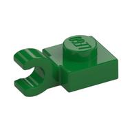 Plate Special 1 x 1 with Clip Horizontal [Thick Open O Clip] (Green)
