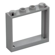 Window 1 x 4 x 3 without Shutter Tabs (Light Bluish Gray)