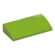Brick Curved 2 x 4 x 2/3 No Studs, with Bottom Tubes (Lime)