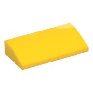 Brick Curved 2 x 4 x 2/3 No Studs, with Bottom Tubes (Yellow)