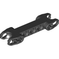 Technic Axle and Pin Connector 2 x 7 with Two Ball Joint Sockets, Squared Ends, Open Side Axle Holes (Black)