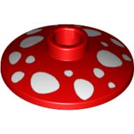Dish 2 x 2 Inverted [Radar] with Mushroom Spots Print (Red)