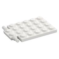 Plate Special 4 x 6 with Trap Door Hinge [Long Pins] (White)