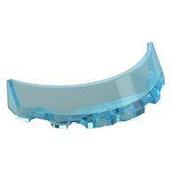 Windscreen 3 x 6 x 1 Curved with 2 Circular Stud Holders in Bottom (Trans-Light Blue)