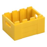 Box / Crate with Handholds 3 x 4 x 1 2/3 (Yellow)