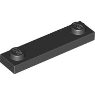 Plate Special 1 x 4 with 2 Studs, 3 Bottom Tubes (Black)