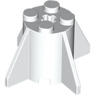 Brick Round 2 x 2 x 2 with Axle Hole and Fins (White)