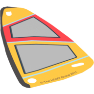 Sail, Windsurfer, 6 x 12 Triangle, with Orange and Red Print (Trans-Clear)