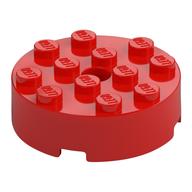 Brick Round 4 x 4 Centre Hole (Red)