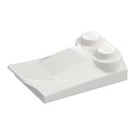 Brick Wedged, Curved 2 x 3 x 2/3 Two Studs, Wing End (White)