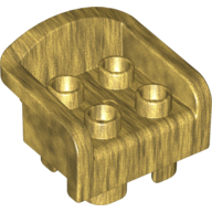 Duplo Chair with 4 Studs, Curved Back and Feet (Pearl Gold)