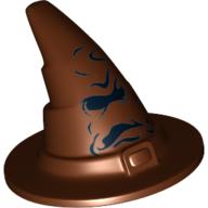 Hat, Wizard, Black Sorting Hat Print (Reddish Brown)