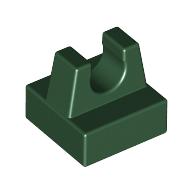 Tile Special 1 x 1 with Clip and Straight Tips (Dark Green)