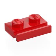 Plate Special 1 x 2 with Door Rail (Red)