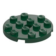Plate Round 4 x 4 with Pin Hole (Dark Green)
