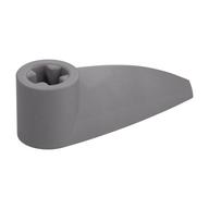 Technic Tooth 1 x 3 with Axle Hole [Rounded Underside] (Flat Silver)