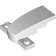 Brick Wedged, Curved 4 x 2 x 1 1/3 with 1 x 4 Base [Plain] (White)