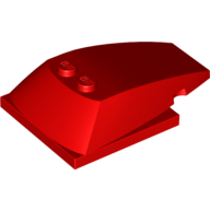 Brick Wedged, Curved 6 x 4 x 1 1/3 with 4 x 4 Base [Plain] (Red)
