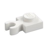 Plate Special 1 x 1 with Clip Vertical [Thick Open O Clip] (White)