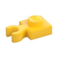 Plate Special 1 x 1 with Clip Vertical [Thick Open O Clip] (Yellow)
